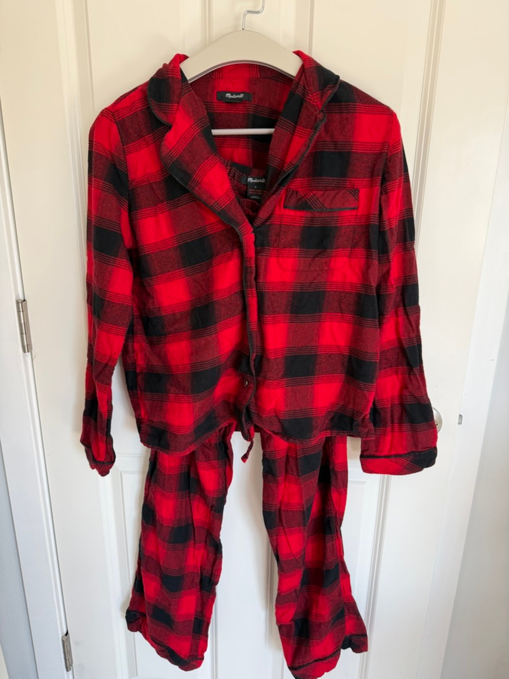 Madewell Red Black Plaid Pajama Set Size S 100% Cotton